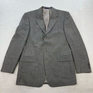 Daniel Cremieux Blazer Sportcoat Wool Black Beige HoundsTooth 3 Button Size 42L